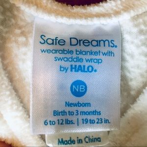halo safe dreams wearable blanket with swaddle wrap